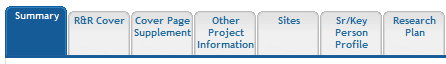 The image shows samples of the tabs existing for each form of a component